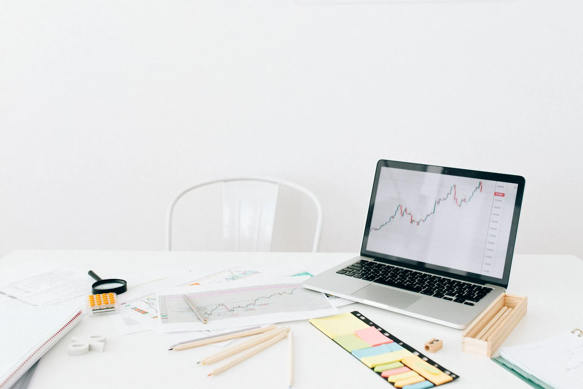 Laptop showing business figures for management information E P Accountants Worcestershire