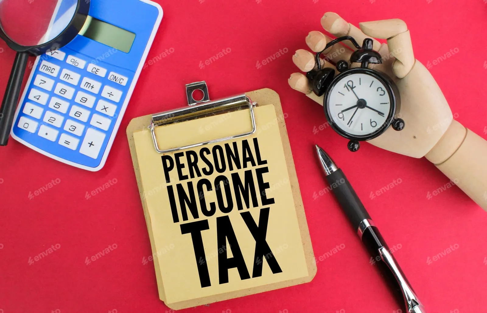 Personal income tax clipboard with calculator for self-assessment E P Accountants Worcester